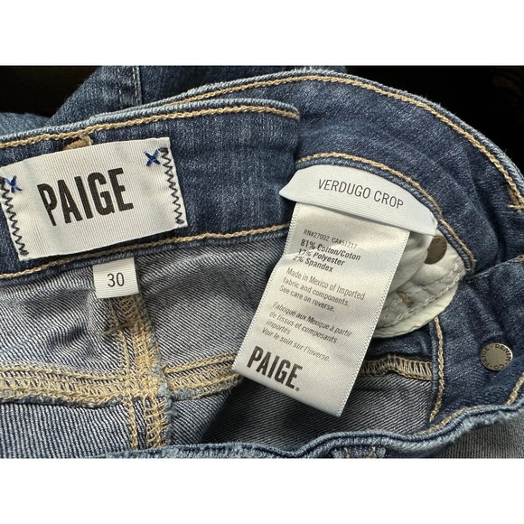 BUNDLE 2 Paige Mid-Rise Skinny Jeans | Skyline Ankle Peg & Verdugo Crop Sz 30 - Picture 11 of 16